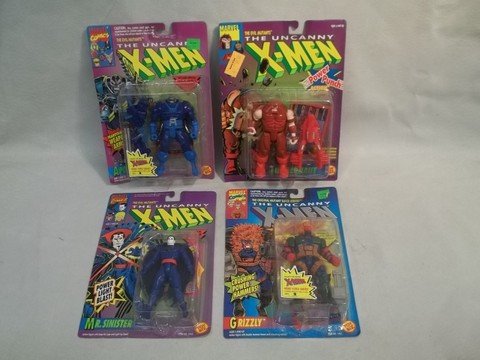 1993 X-Men Figures Juggernaut More MOC: Grizzly, Mr. Sinister, Apocolypes and Juggernaut - the X-Men's hated enemies, mint on nice cards. Juggernaut is from the first series of X-Men figures produced - one of the few first series villians a