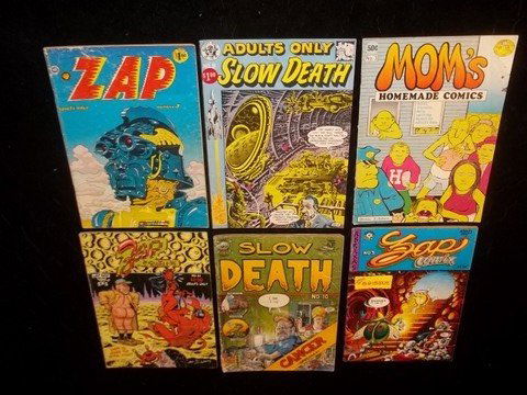 6 Underground Adult Comic books 60s-70s: From the cover price on these and info inside, most from the 60s and 70s although 1 or 2 may be an 80s reprint.