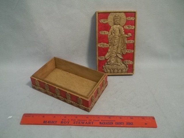 oriental Carved Soapstone Box