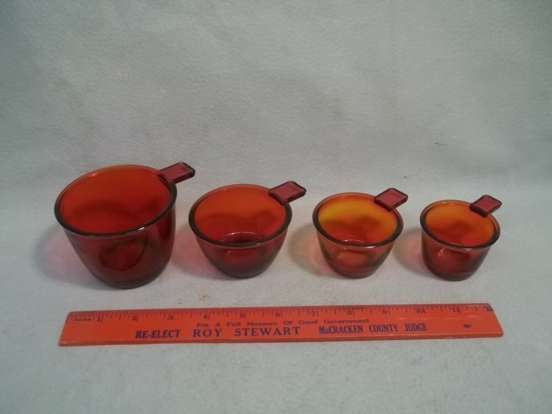 4 Ruby Red Measuring Cups