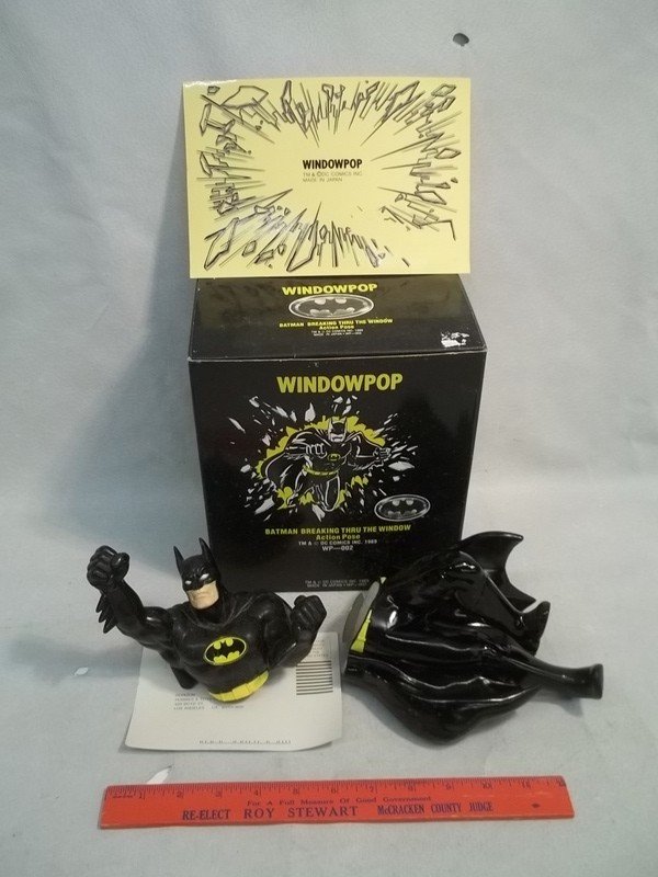 Vintage Batman Window Pop MIB 1980s, early 90s: Came out about time of first movie in 1989