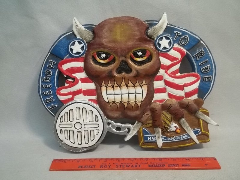 Wood Harley Davidson Plaque