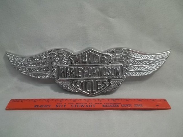 Harley Davidson nickel Aluminum Plaque: **