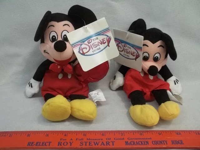 2 Disney Store Mickey Mouse Tagged Plush
