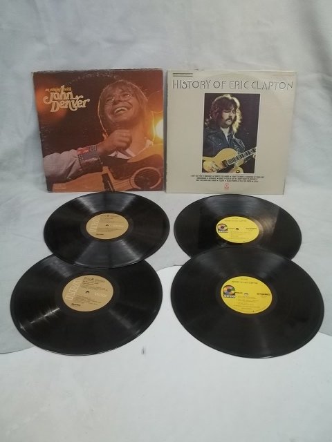 John Denver Eric Clapton Record Lot