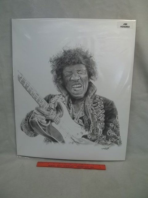 Jimi Hendrix graphite Print