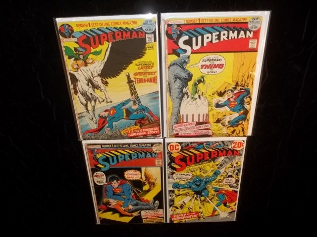 4 Early 1970s Giant Superman Comic Book Lot: nice condition