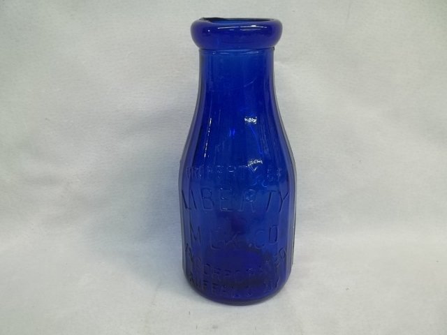 Cobalt Blue Liberty Milk Bottle: modern