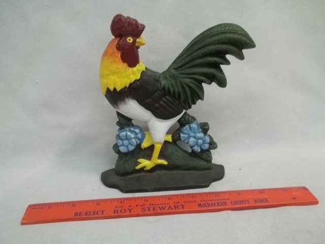 Cast Iron Rooster Doorstop: modern