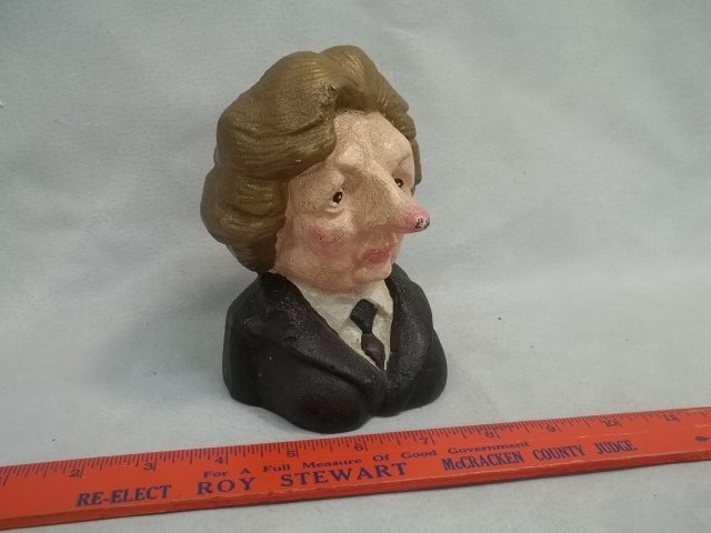 Cast Iron Margaret Thatcher Doorstop: modern