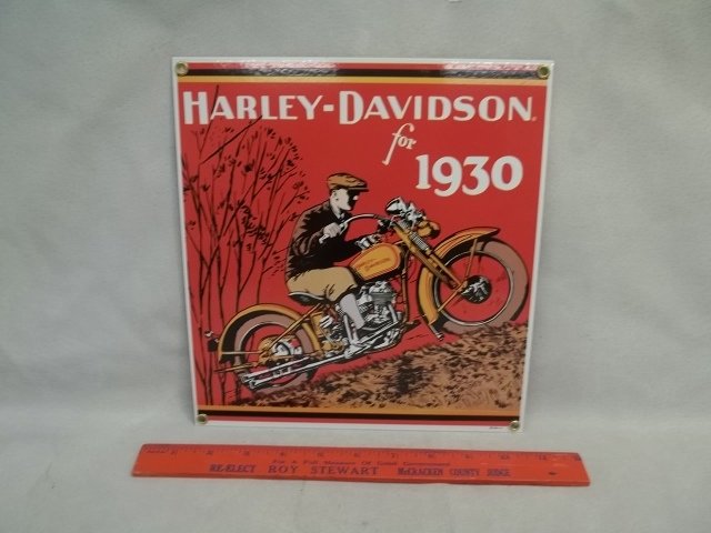 Porcelain Harley Davidson Sign: modern