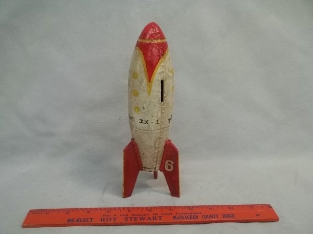 Cast iron Rocket Bank: modern