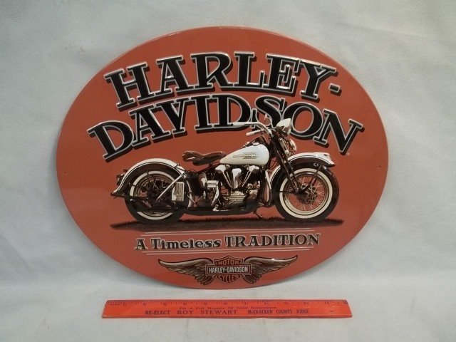 Harley Davidson Embossed Metal Sign Nice: Excellent condition, very nice