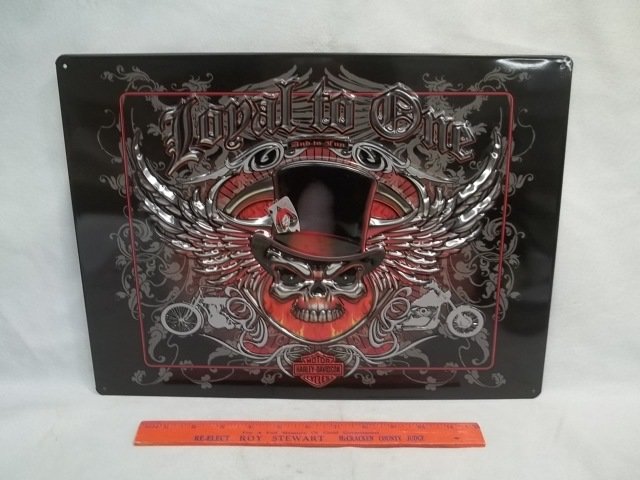 Harley Davidson Embossed Metal Sign Nice: Excellent condition, very nice