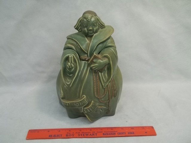 Old Rare Monk Red Wing Cookie Jar PERFECT