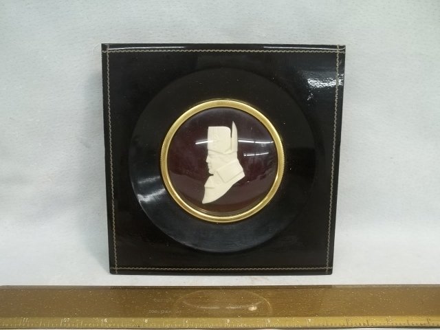 Genuine Ivory Artwork In Bubble Frame: .