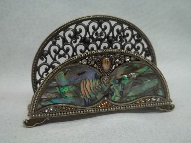 Inlayed Enameled Card Holder: .