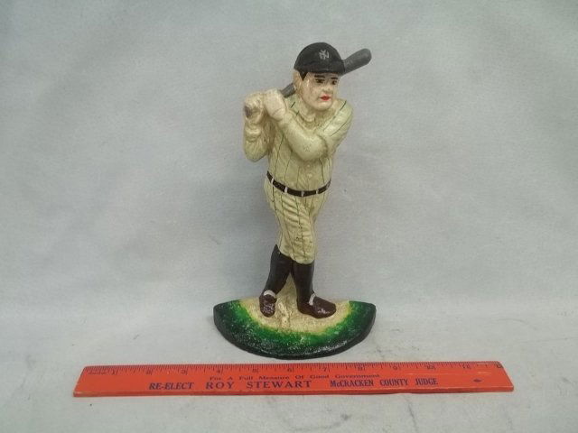 Cast Iron babe Ruth Doorstop: modern replica