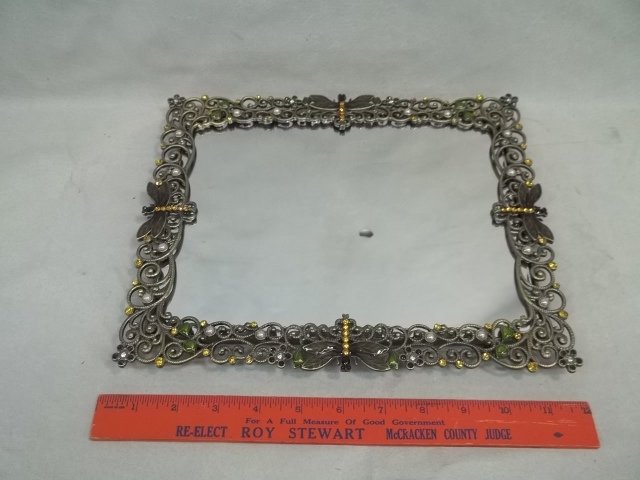 Enameled Dragonfly Table Mirror