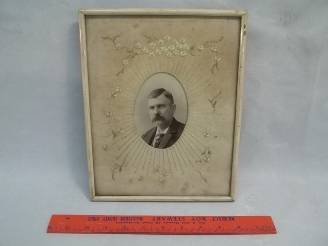 Old Photo In Victorian Needlepoint Frame