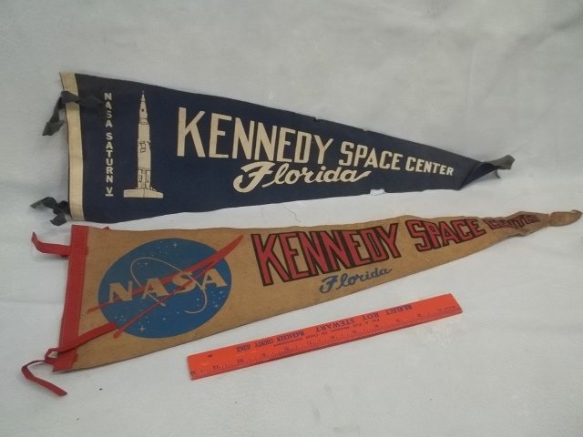 2 Old Kennedy Space Center, NASA Pennants: ....