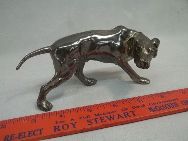 Sleek Art Deco Style Vintage Dog Statue: .