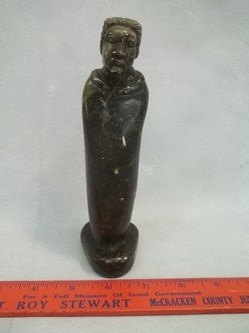 Soapstone Tribal Man Statue: .