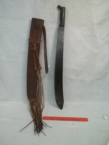 Nice Old Safari Machete In Sheath: .