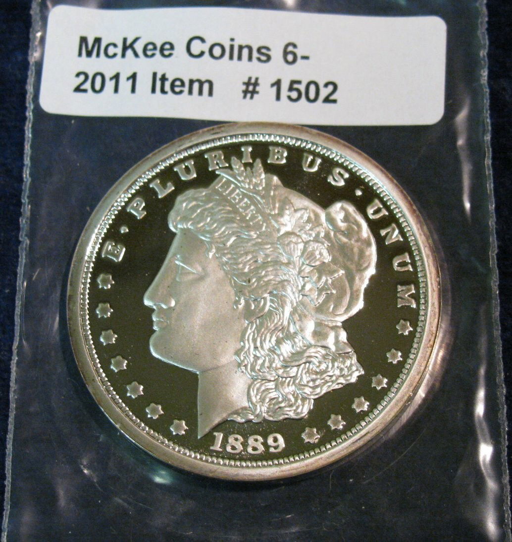 1502. 1889CC Morgan Silver Dollar Copy. Proof Lik: 1502. 1889CC Morgan Silver Dollar Copy. Proof Like.