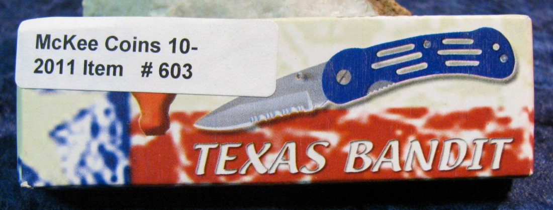 603. Texas Bandit Folding Knife by Frost Cutlery. New i: 603. Texas Bandit Folding Knife by Frost Cutlery. New in box.