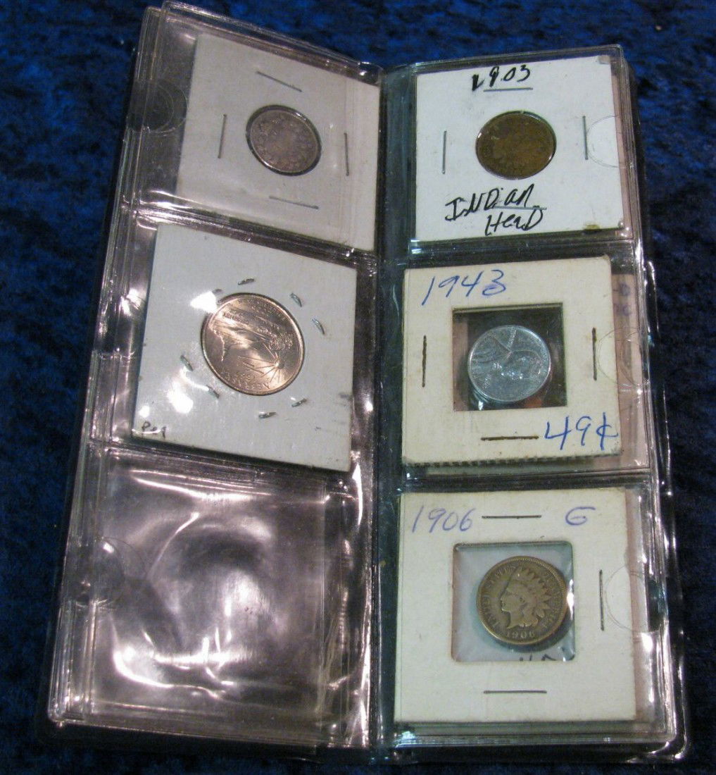 653. 1929 Canada Silver Dime AG; 2006 P Nebraska: 653. 1929 Canada Silver Dime AG; 2006 P Nebraska Statehood Quarter; 1888, 1901, 1903, 1906, 29D, 1943P, & 57D U.S. Cents; & a Liberty Nickel Mint Error with the obverse struck through a large grease g