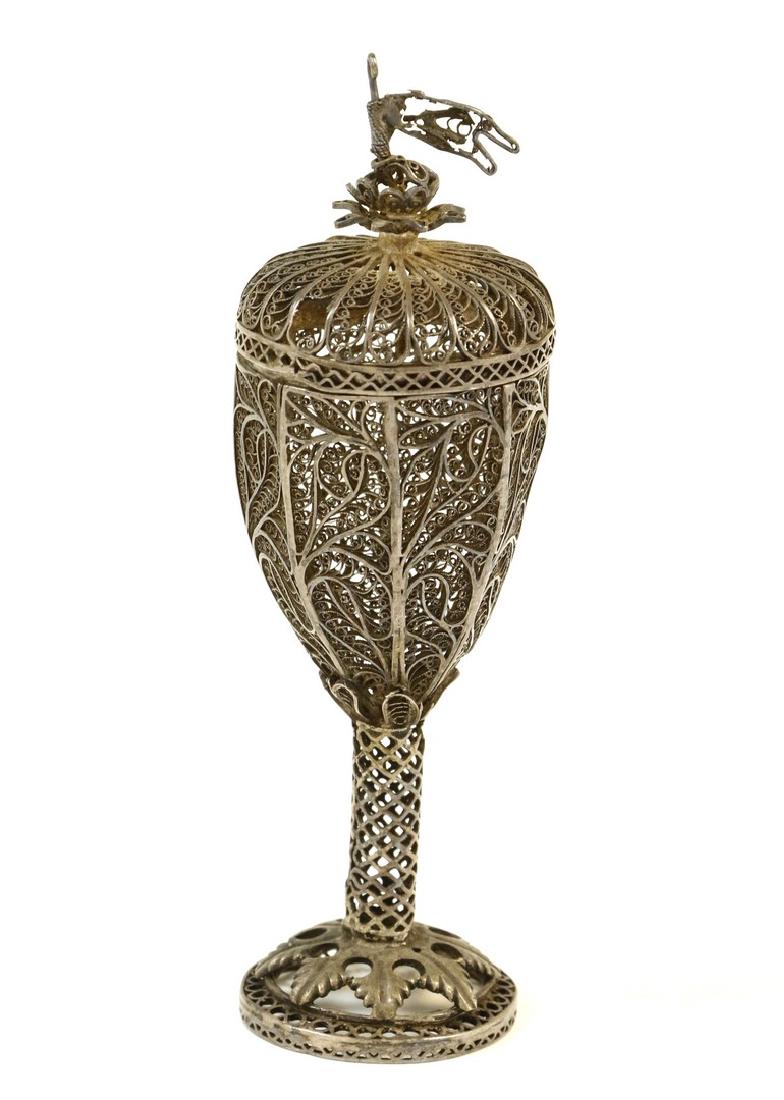 A SILVER SPICE CONTAINER. Russian, c. 1880. On small (1 of 1)
