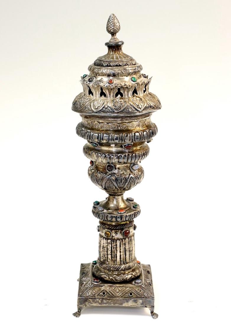 A LARGE SILVER SPICE TOWER. Israel, modern. Trying to (1 of 1)