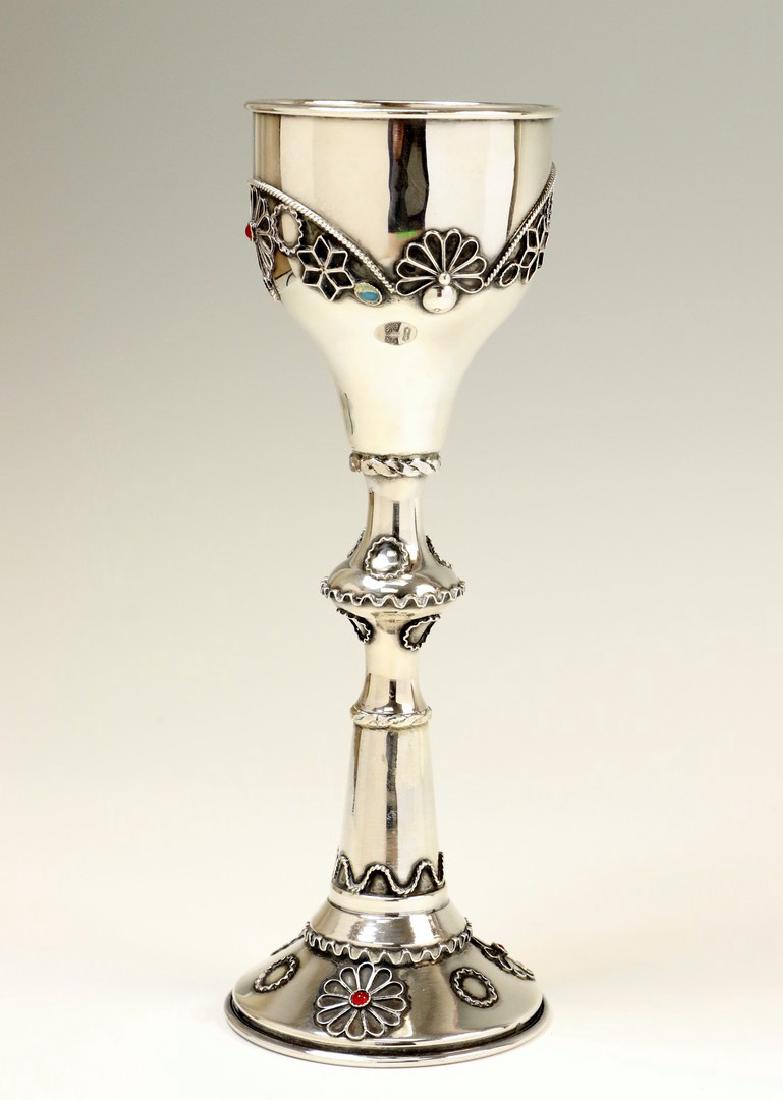 A LARGE STERLING SILVER GOBLET. Jerusalem, c. 1990. (1 of 1)