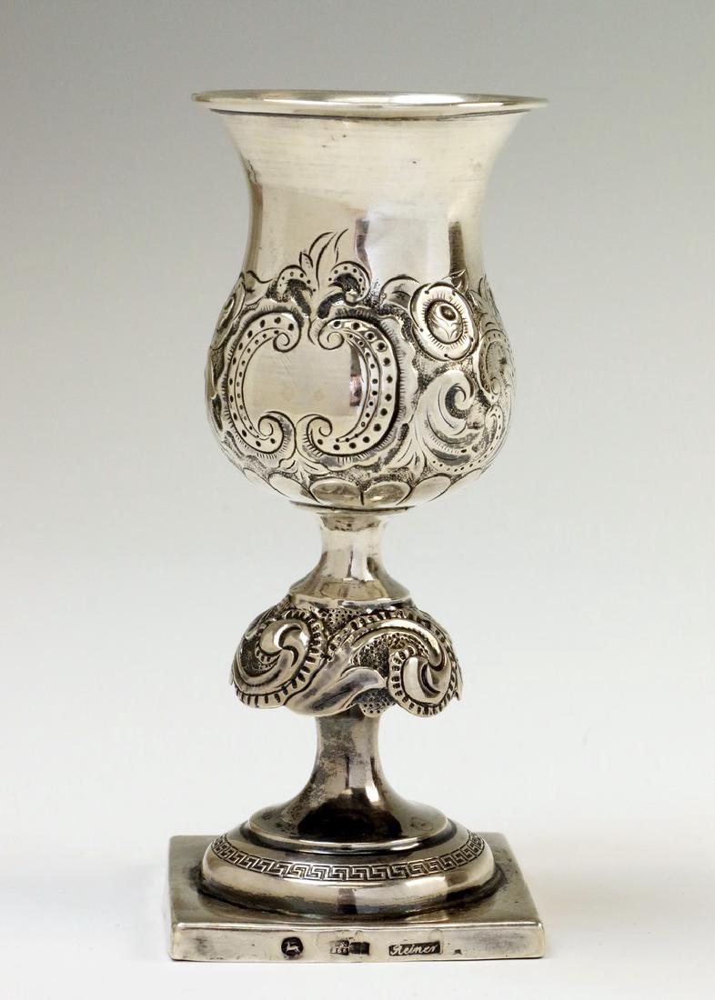 A SILVER KIDDUSH GOBLET BY ABRAHAM REINER. Warsaw, (1 of 1)