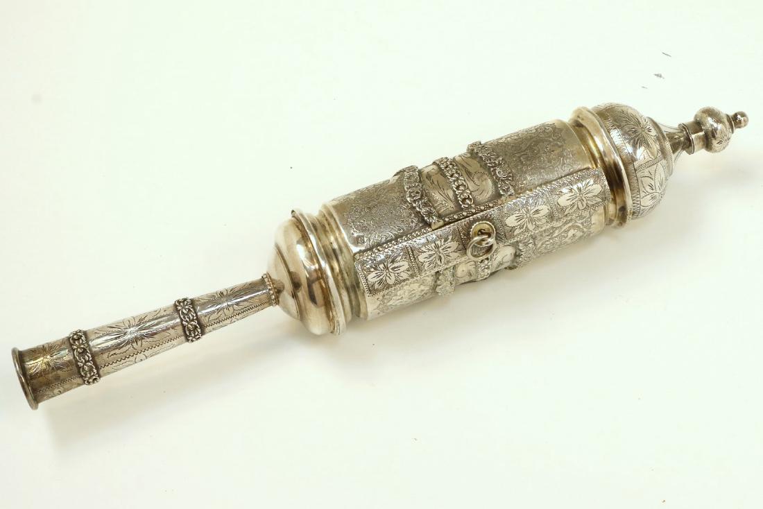 A LARGE MEGILLAH IN SILVER CASE. Probably Israel, 20th (1 of 1)