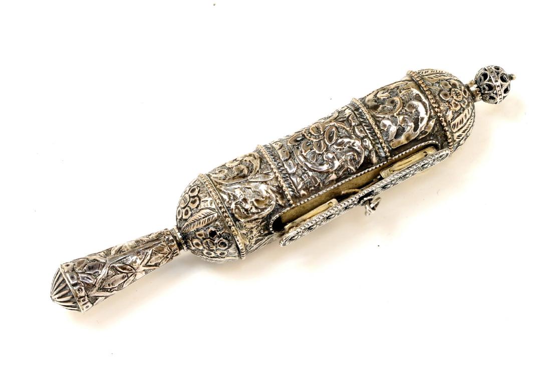 A SMALL MEGILLAH IN SILVER CASE. Probably Israel, 20th (1 of 1)