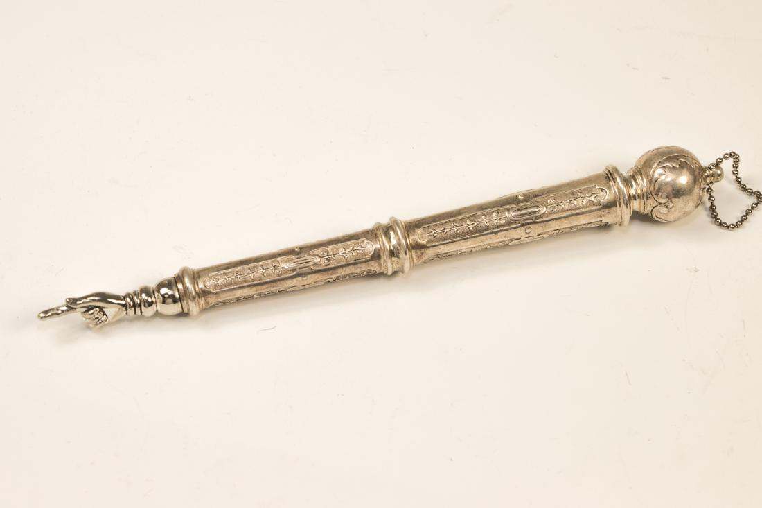 77. A SILVER TORAH POINTER. Probably Germany, 20th (1 of 1)