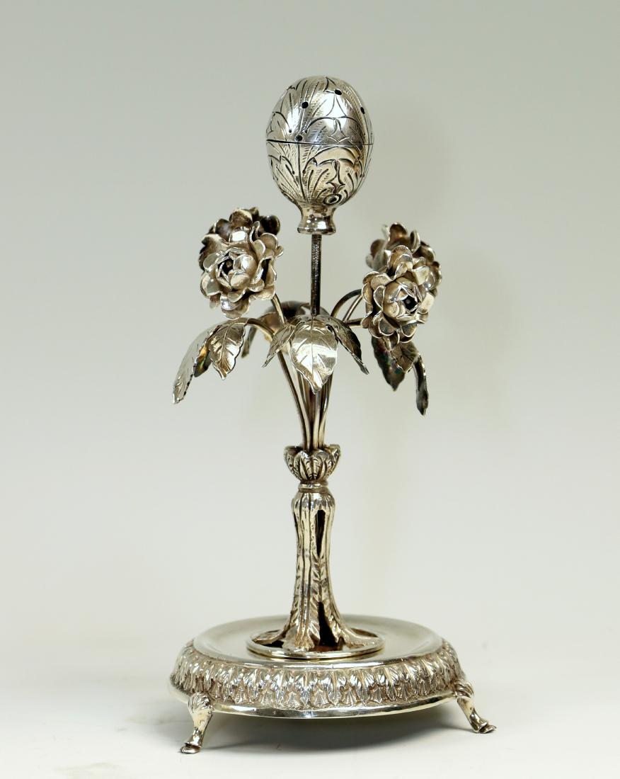 A LARGE STERLING SILVER SPICE CONTAINER BY WOLF HACKER. (1 of 1)