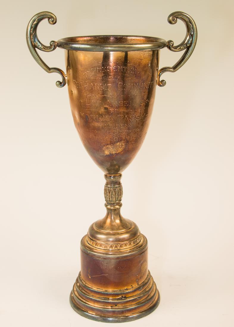 A LARGE SILVER PLATED PRESENTATION TROPHY FROM THE (1 of 1)