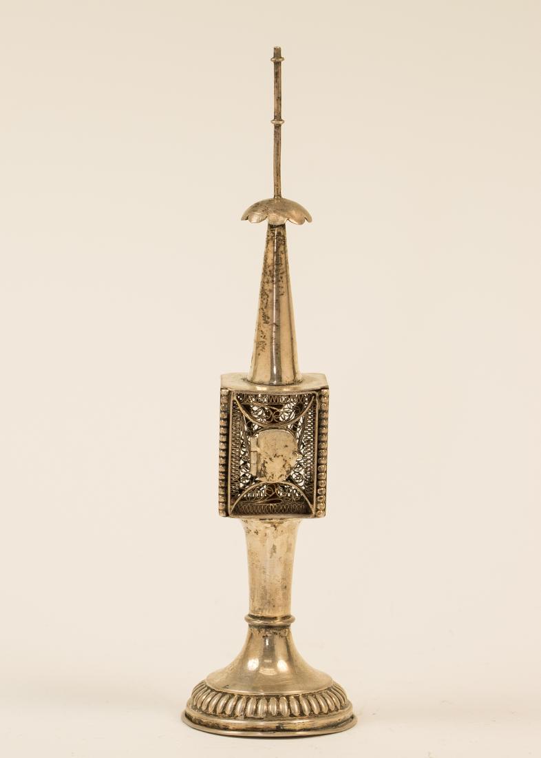 A SILVER SPICE TOWER. Germany, 19th century. On round (1 of 1)