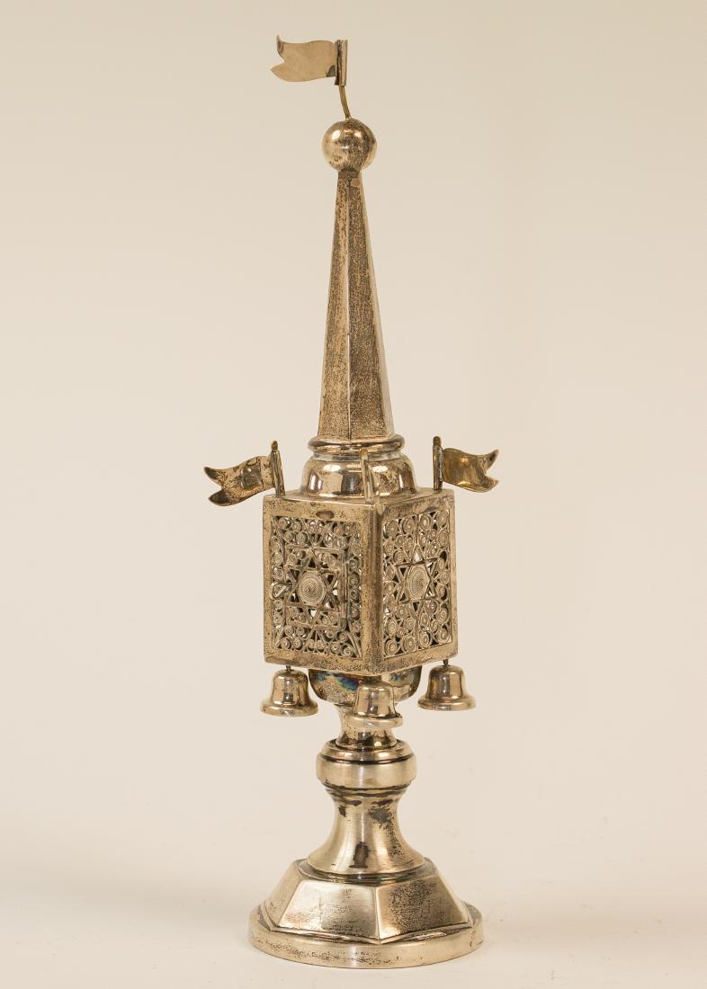 A SILVER SPICE TOWER. Germany, c.1900. On stylized (1 of 1)