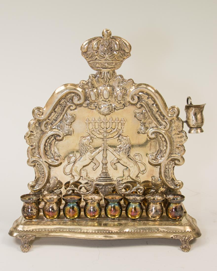 A SILVER HANUKKAH LAMP. Germany, 20th century. On four (1 of 1)