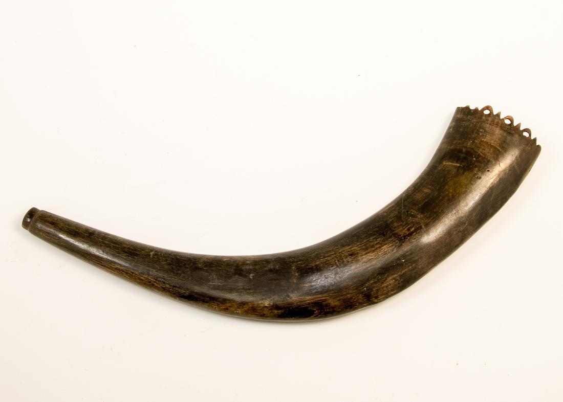 AN EARLY SHOFAR. Central Europe, c. 1800. Hand carved: AN EARLY SHOFAR. Central Europe, c. 1800. Hand carved 13.3" long.