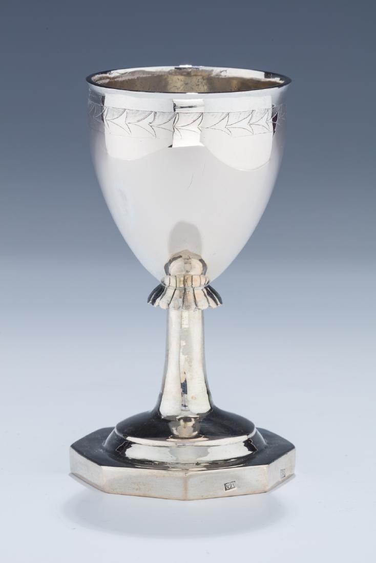 A LARGE SILVER KIDDUSH GOBLET. Poland, c. 1830. On (1 of 1)
