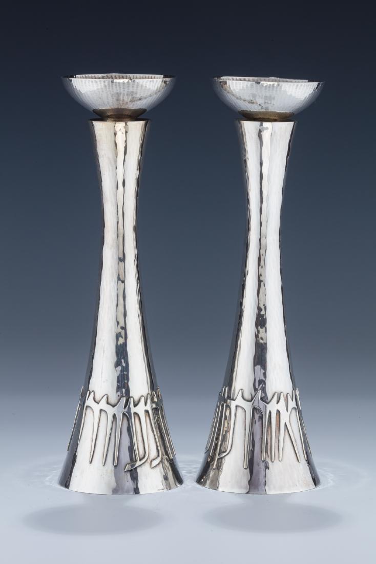 A PAIR OF STERLING SILVER CANDLESTICKS BY LUDWIG (1 of 1)