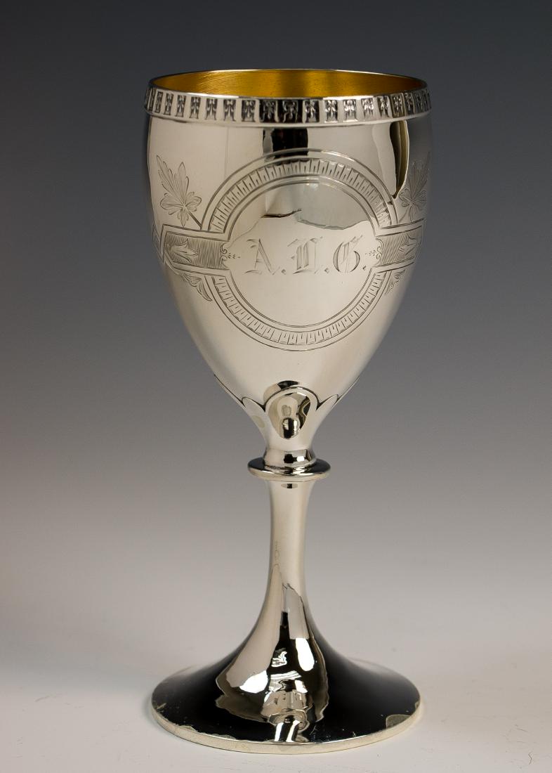 A LARGE STERLING SILVER GOBLET BY WHITING. American, c. (1 of 1)