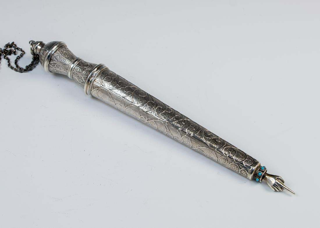A STERLING SILVER TORAH POINTER. Probably Israel, c. (1 of 1)