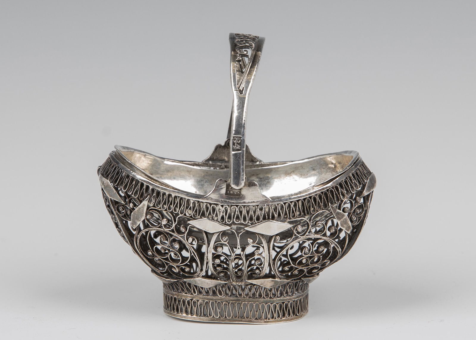 A SILVER FILIGREE BASKET. Russian, c. 1840. Made of (1 of 1)