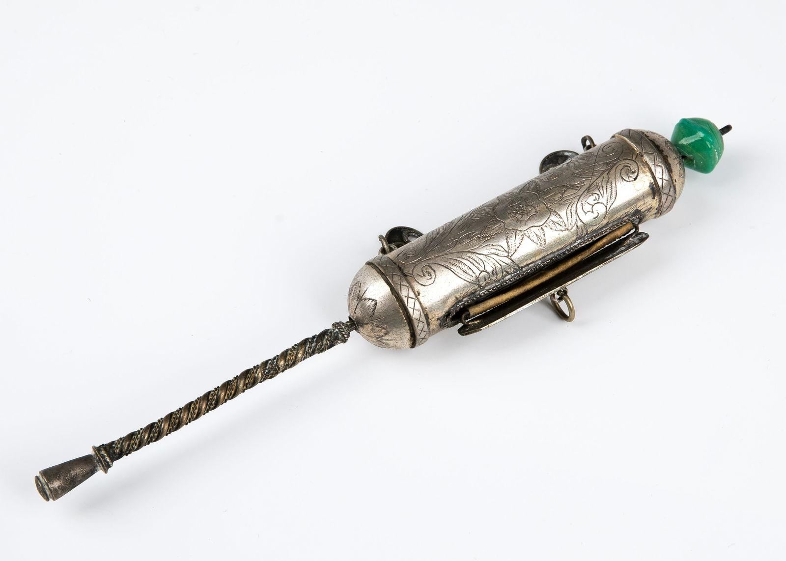 A SILVER MEGILLAH CASE WITH ORIGINAL MEGILLAH. Ottoman (1 of 8)